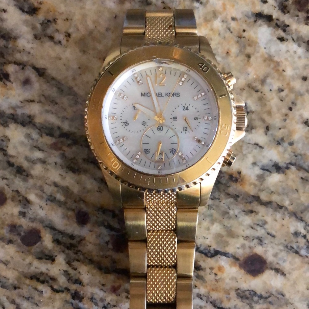 Gold and Pearl Micheal Kors Watch